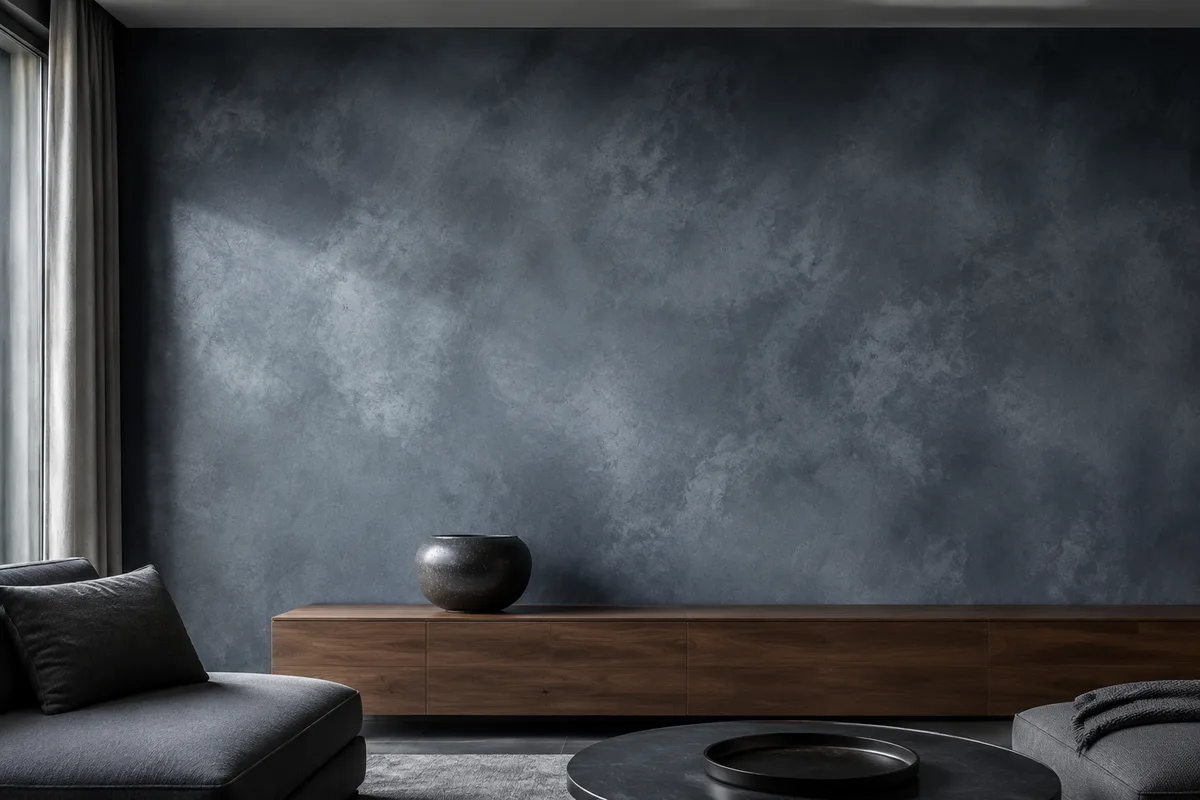 Midnight Suede finish in stormy blue-grey and charcoal tones